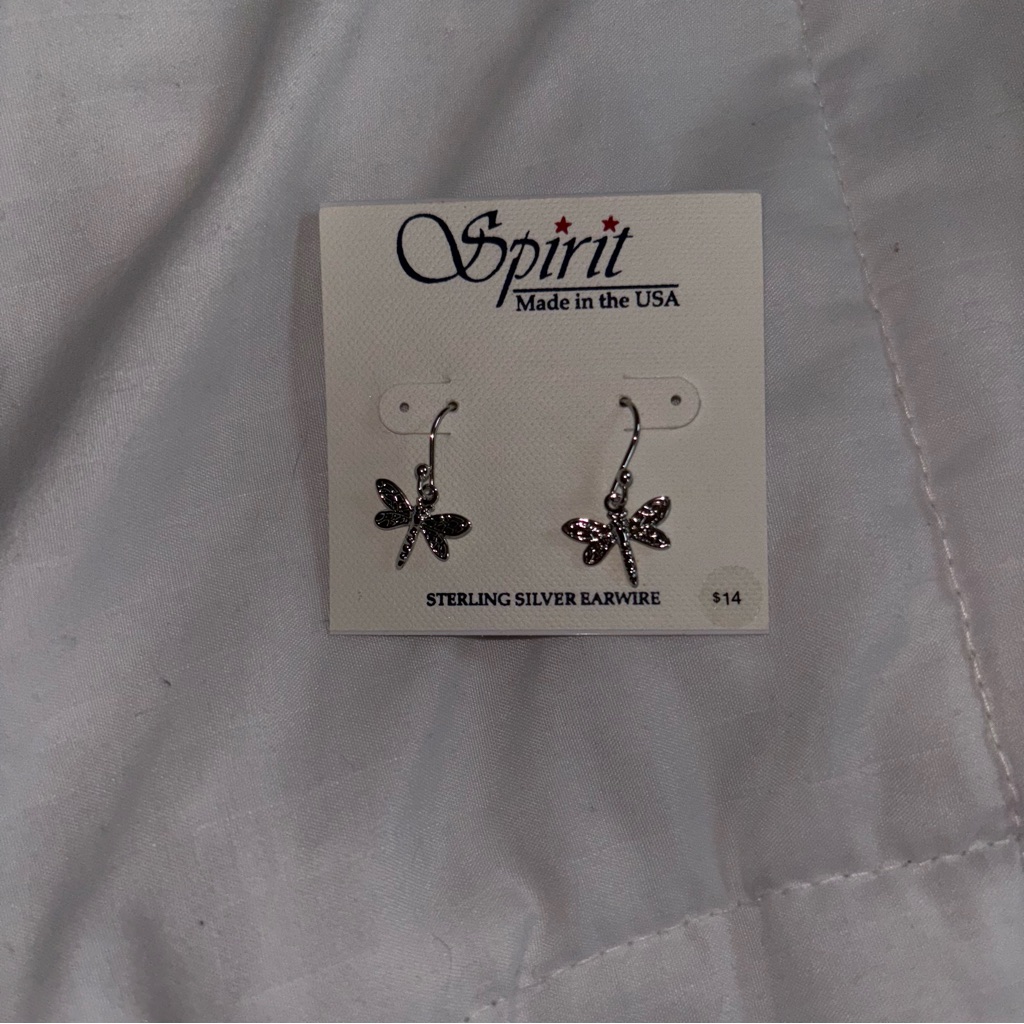 Spirit Dragonfly Dangling Earrings Nwt